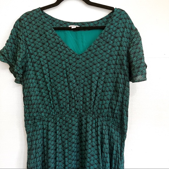 Merona (Target) Green V Neck Dress - Picture 2 of 4